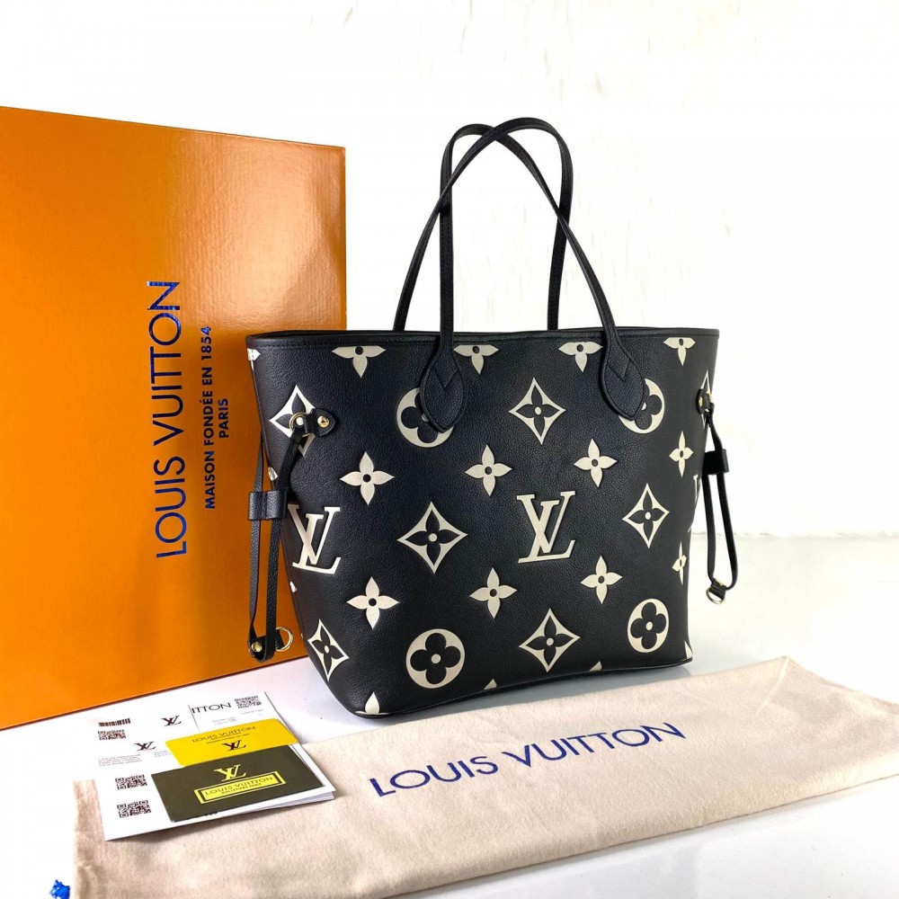 New Louis-Vuitton Large Lv Embossed Empreinte neverfull mm